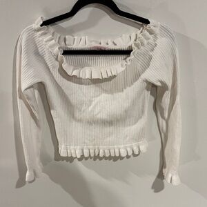 Parker Cropped Ruffle Sweater Size M